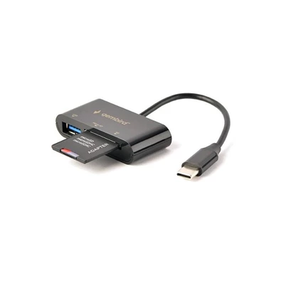 Gembird USB-C SD/microSD kártyaolvasó fekete Gembird USB-C SD/microSD kártyaolvasó fekete