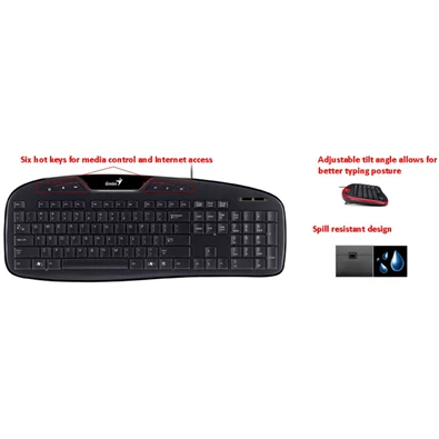 Genius KB-M205 HUN PS/2 piros-fekete billentyűzet Genius KB-M205 HUN PS/2 piros-fekete billentyűzet