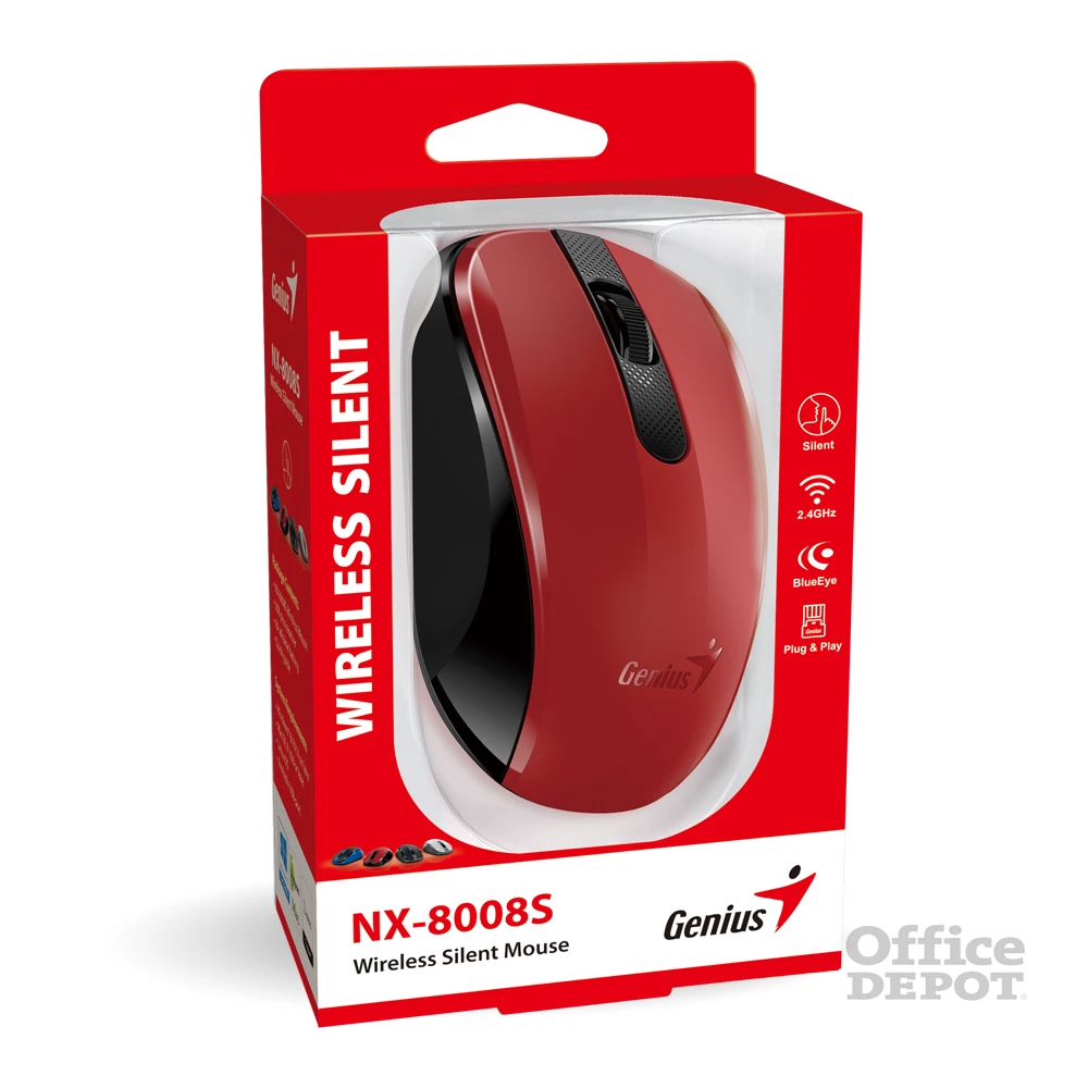 Genius NX-8008S piros vezeték nélküli egér