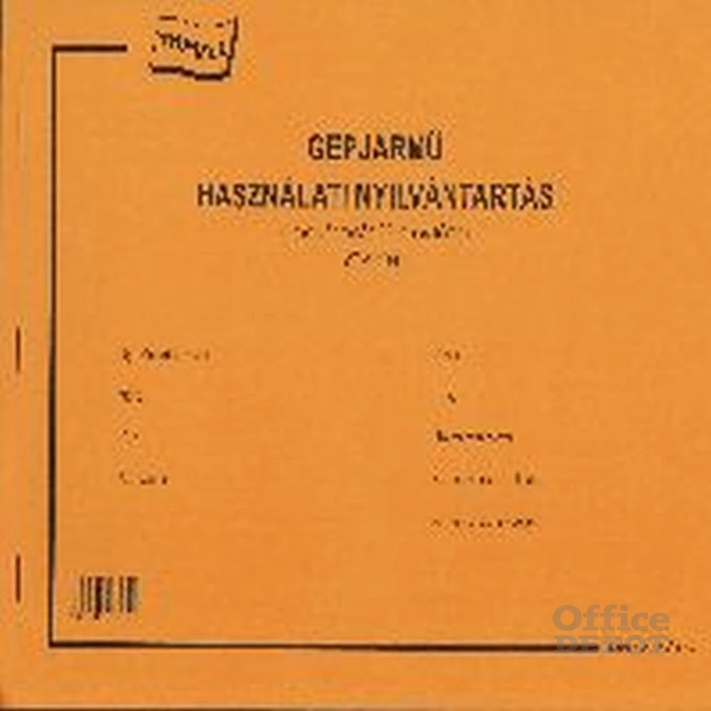 A.T.M-13/UJ A4 25lapos fekvő "Gépjármű használati nyilvántartás" nyomtatvány