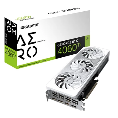 Gigabyte GeForce RTX 4060 Ti AERO OC nVidia 8GB GDDR6 128bit PCIe videókártya Gigabyte GeForce RTX 4060 Ti AERO OC nVidia 8GB GDDR6 128bit PCIe videókártya