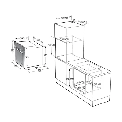 Gorenje BOS6737E13BG fekete, beépíthető, sütőtér: 77L, grill, légkeverés, hidrolitikus, sütő