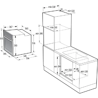 Gorenje BOS6737E13BG fekete, beépíthető, sütőtér: 77L, grill, légkeverés, hidrolitikus, sütő