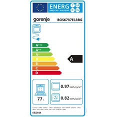 Gorenje BOS6737E13BG fekete, beépíthető, sütőtér: 77L, grill, légkeverés, hidrolitikus, sütő