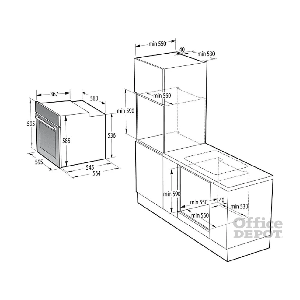 Gorenje BOS6737E13BG fekete, beépíthető, sütőtér: 77L, grill, légkeverés, hidrolitikus, sütő