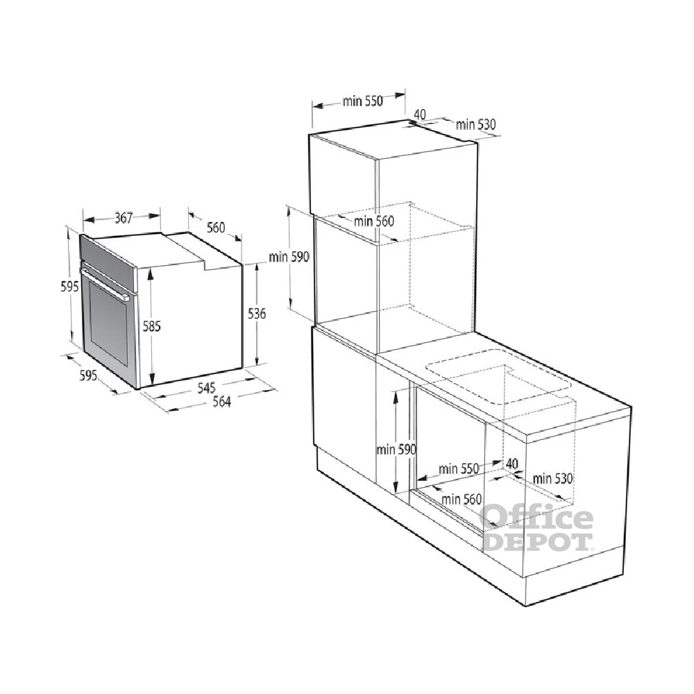 Gorenje BOS6737E13BG fekete, beépíthető, sütőtér: 77L, grill, légkeverés, hidrolitikus, sütő