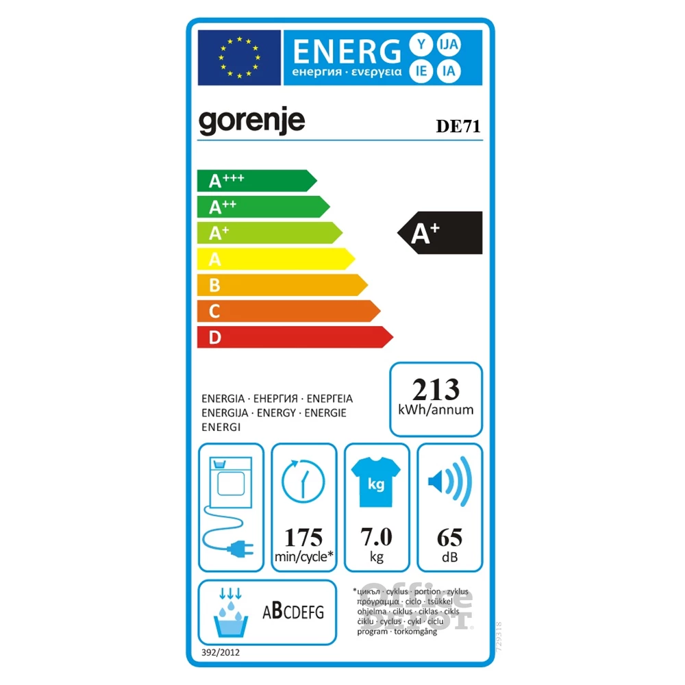 Gorenje DE71 fehér, 7 kg, hőszivattyús, szárítógép