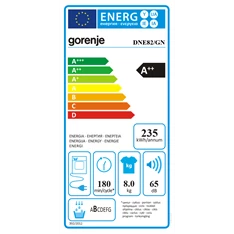 Gorenje DNE82/GN fehér, 8 kg, hőszivattyús, szárítógép