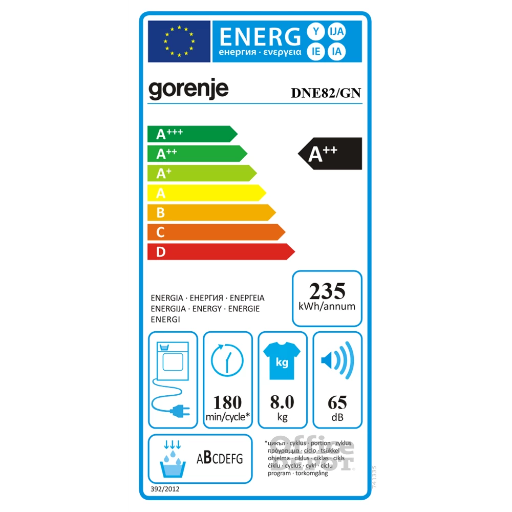 Gorenje DNE82/GN fehér, 8 kg, hőszivattyús, szárítógép