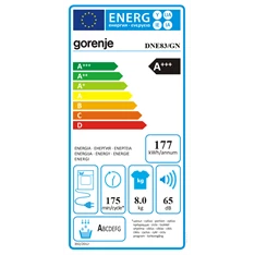 Gorenje DNE83/GN 8 kg hőszivattyús szárítógép Gorenje DNE83/GN 8 kg hőszivattyús szárítógép