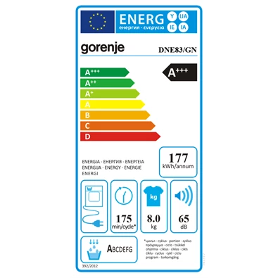 Gorenje DNE83/GN 8 kg hőszivattyús szárítógép Gorenje DNE83/GN 8 kg hőszivattyús szárítógép