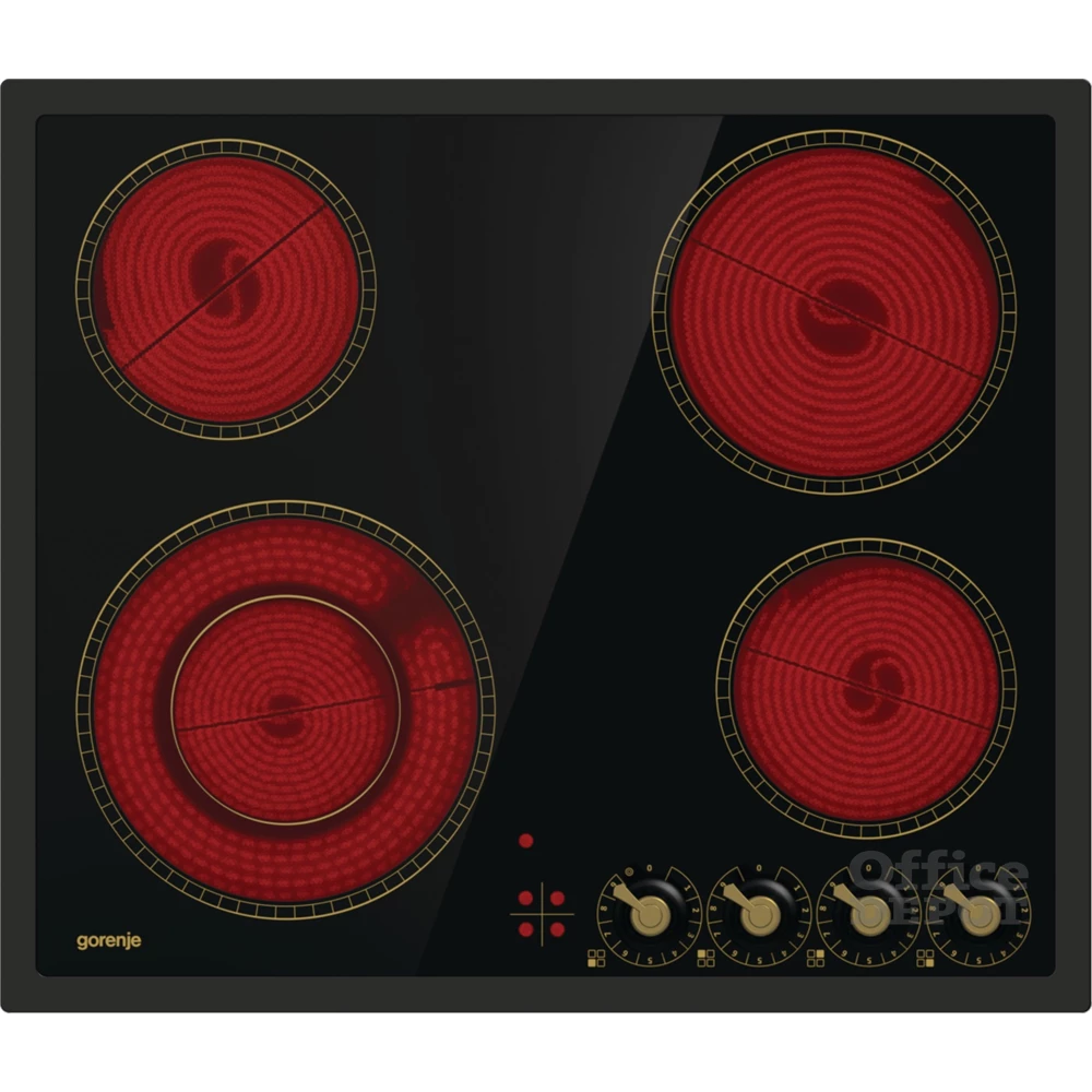 Gorenje EC642CLB fekete, beépíthető, elektromos üvegkerámia, főzőzóna: 4, beépíthető méret: 56cm, főzőlap