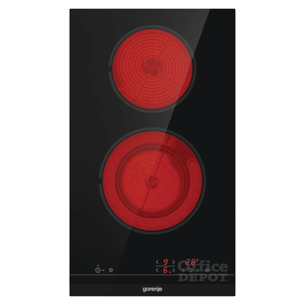 Gorenje ECT322BCSC fekete, beépíthető, elektromos üvegkerámia, főzőzóna: 2, beépíthető méret: 27cm, főzőlap