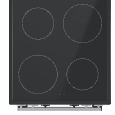 Gorenje EC 5341 SG inox, szabadonálló, kerámialapos, elektromos, főzőzóna: 4, sütő:70L, grill, tűzhely
