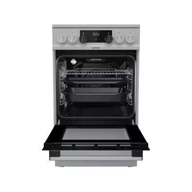 Gorenje EC 5341 SG inox, szabadonálló, kerámialapos, elektromos, főzőzóna: 4, sütő:70L, grill, tűzhely