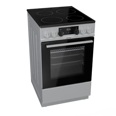 Gorenje EC 5341 SG inox, szabadonálló, kerámialapos, elektromos, főzőzóna: 4, sütő:70L, grill, tűzhely