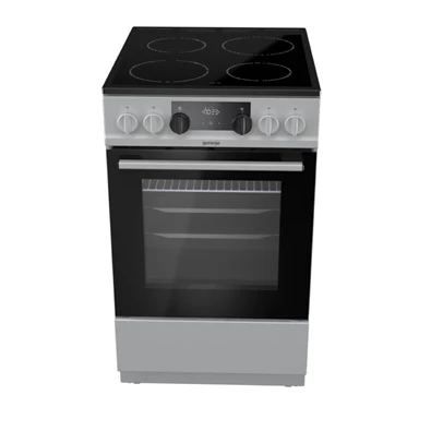 Gorenje EC 5341 SG inox, szabadonálló, kerámialapos, elektromos, főzőzóna: 4, sütő:70L, grill, tűzhely