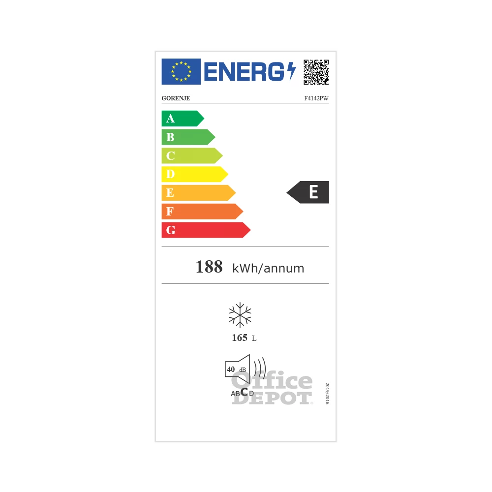 Gorenje F4142PW fehér, egyajtós, Fagyasztó:165L, fagyasztószekrény