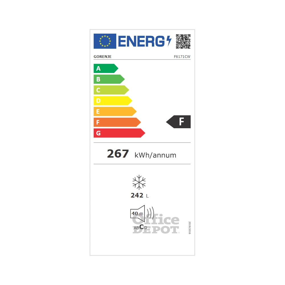 Gorenje F6171CW fehér, Fagyasztó:245L, FastFreeze fagyasztószekrény