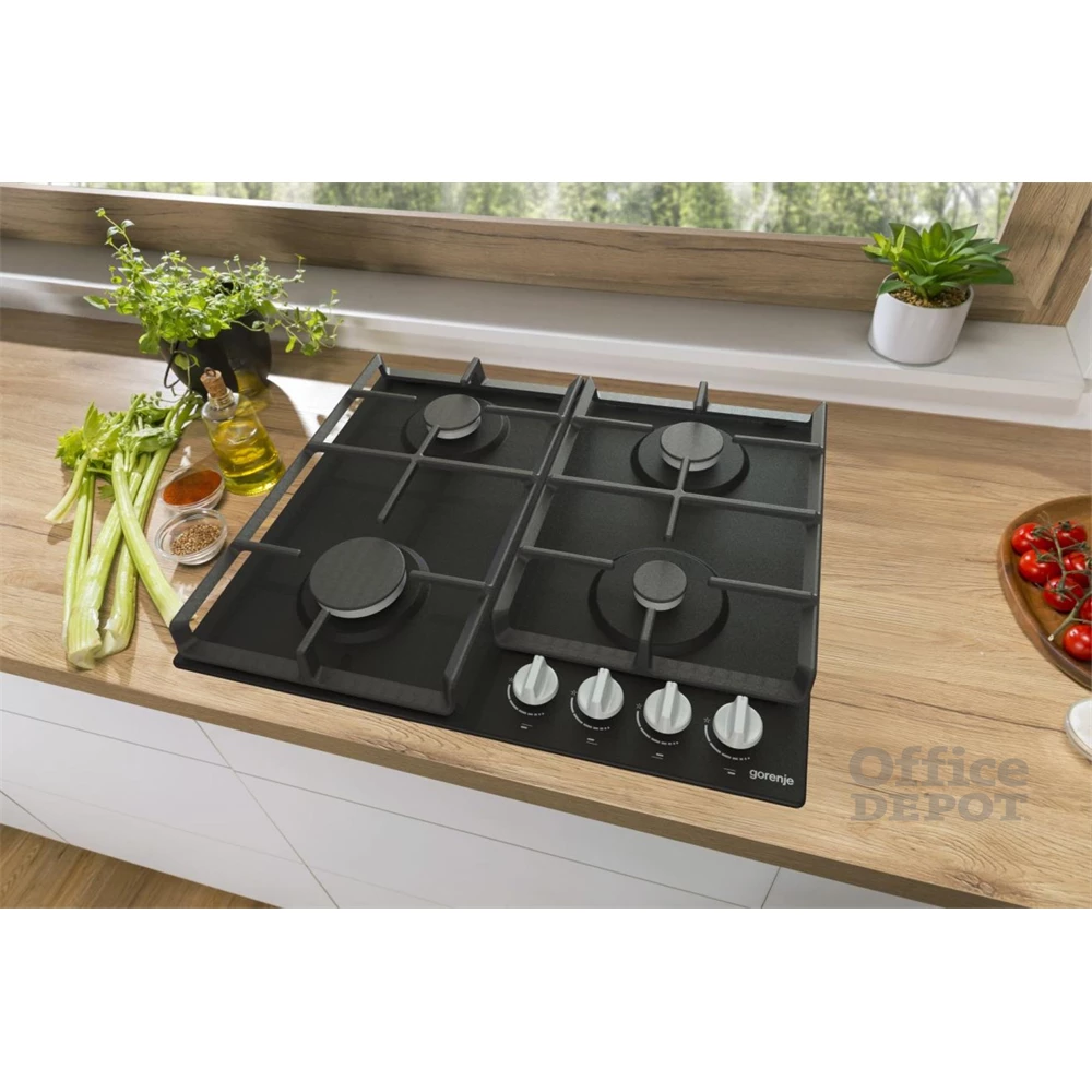 Gorenje G641EXB fekete, beépíthető, gáz, főzőzóna: 4, beépíthető méret: 56cm, főzőlap