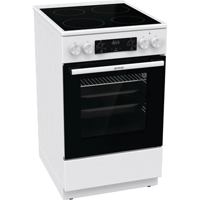 Gorenje GEC5C42WG fehér, szabadonálló, kerámialapos, elektromos, főzőzóna: 4, sütő:70L, grill, tűzhely