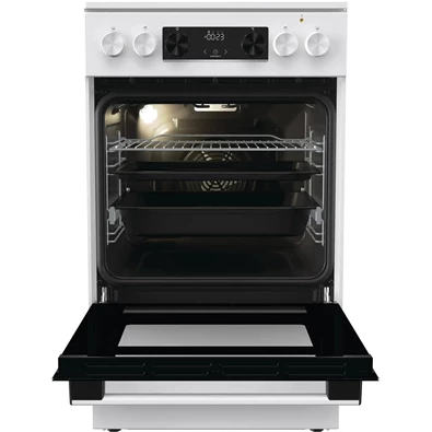 Gorenje GEC5C42WG fehér, szabadonálló, kerámialapos, elektromos, főzőzóna: 4, sütő:70L, grill, tűzhely