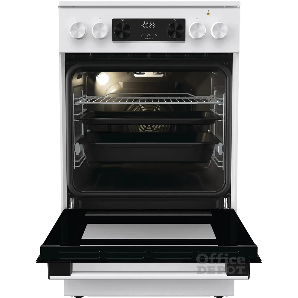 Gorenje GEC5C42WG fehér, szabadonálló, kerámialapos, elektromos, főzőzóna: 4, sütő:70L, grill, tűzhely