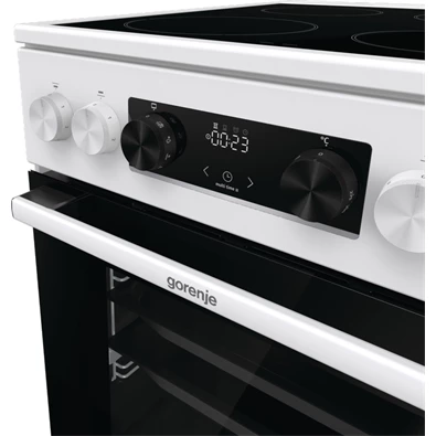 Gorenje GEC5C42WG fehér, szabadonálló, kerámialapos, elektromos, főzőzóna: 4, sütő:70L, grill, tűzhely