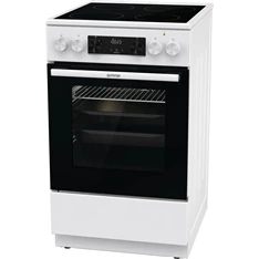 Gorenje GEC5C42WG fehér, szabadonálló, kerámialapos, elektromos, főzőzóna: 4, sütő:70L, grill, tűzhely