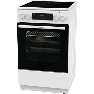 Gorenje GEC5C42WG fehér, szabadonálló, kerámialapos, elektromos, főzőzóna: 4, sütő:70L, grill, tűzhely