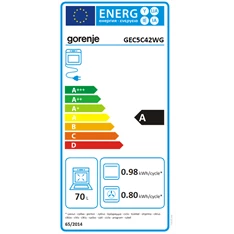 Gorenje GEC5C42WG fehér, szabadonálló, kerámialapos, elektromos, főzőzóna: 4, sütő:70L, grill, tűzhely