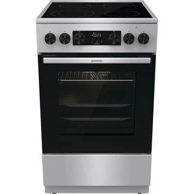 Gorenje GECS5C70XA inox, szabadonálló, kerámialapos, elektromos, főzőzóna: 4, sütő:70L, grill, tűzhely