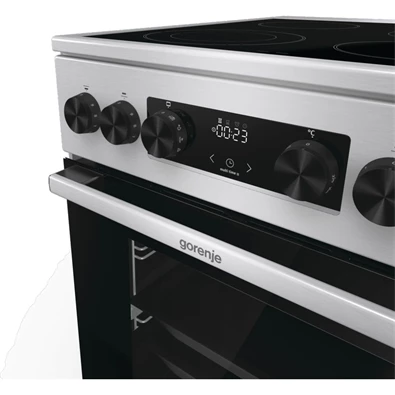 Gorenje GECS5C70XA inox, szabadonálló, kerámialapos, elektromos, főzőzóna: 4, sütő:70L, grill, tűzhely