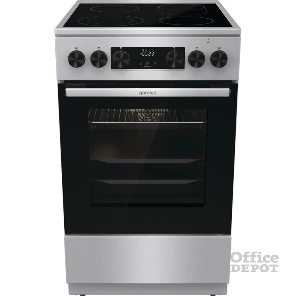 Gorenje GECS5C70XA inox, szabadonálló, kerámialapos, elektromos, főzőzóna: 4, sütő:70L, grill, tűzhely