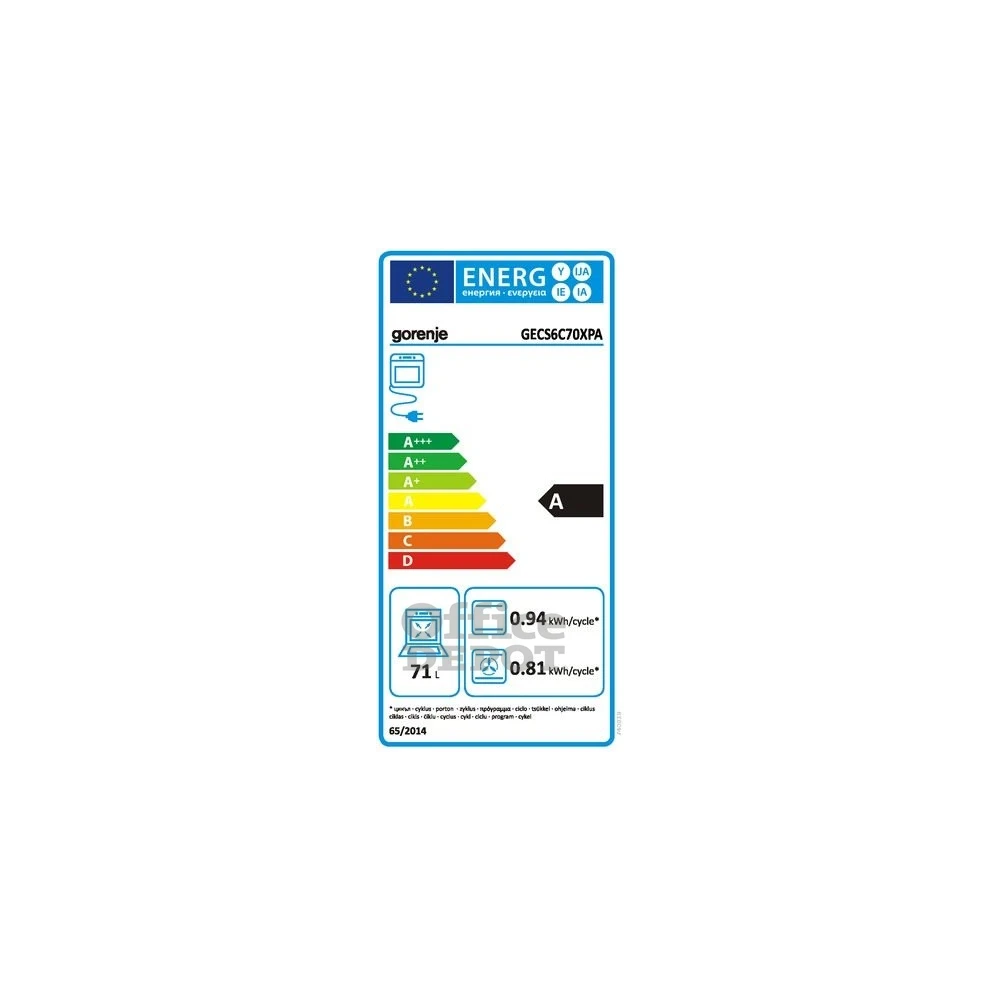 Gorenje GECS6C70XPA inox-fekete, szabdonálló, kerámialapos, főzőzóna:4, sütőtér:71L, tűzhely