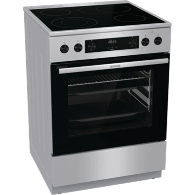 Gorenje GECS6C70XPA inox-fekete, szabdonálló, kerámialapos, főzőzóna:4, sütőtér:71L, tűzhely