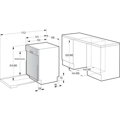 Gorenje GI642E90 beépíthető 13 terítékes mosogatógép Gorenje GI642E90 beépíthető 13 terítékes mosogatógép