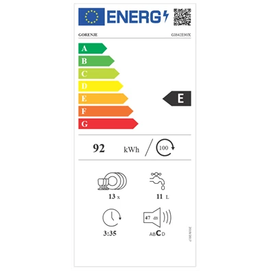Gorenje GI642E90 beépíthető 13 terítékes mosogatógép Gorenje GI642E90 beépíthető 13 terítékes mosogatógép