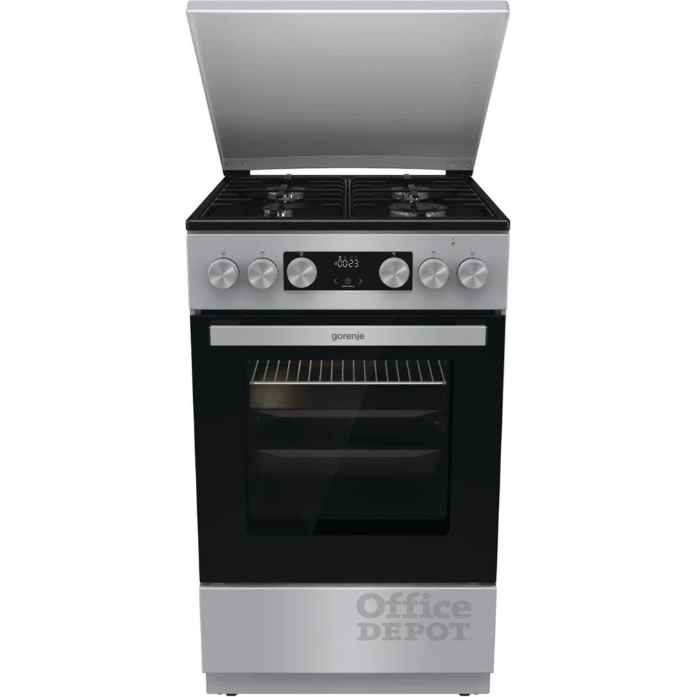 Gorenje GK5C42SH-B Inox, szabadonálló, gáz, kombinált, főzőzóna: 4, sütő:70L, grill, tűzhely