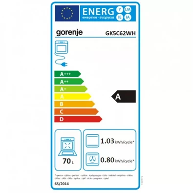 Gorenje GK5C62WH fehér kombinált tűzhely Gorenje GK5C62WH fehér kombinált tűzhely