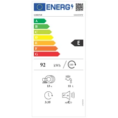 Gorenje GS642E90W fehér, programok száma: 6, szabadonálló, 13 terítékes mosogatógép 