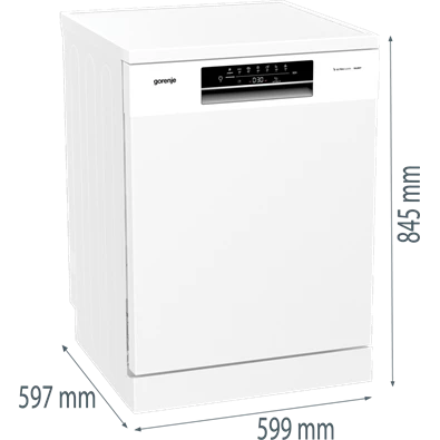 Gorenje GS643E90W fehér, programok száma: 6, szabadonálló, 16 terítékes mosogatógép 