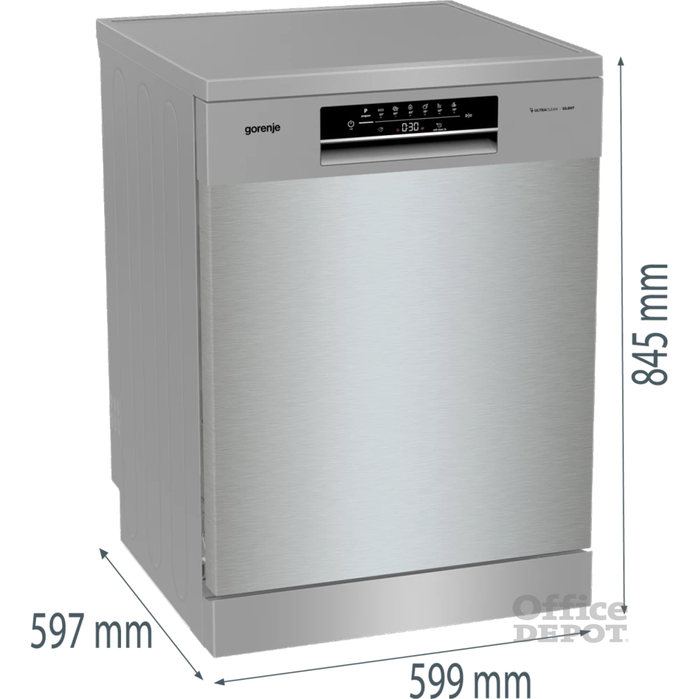 Gorenje GS643E90X inox, programok száma: 6, szabadonálló, 16 terítékes mosogatógép 