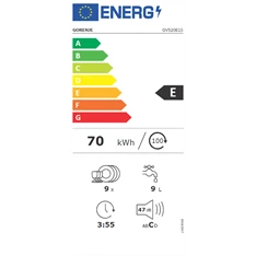 Gorenje GV520E15 beépíthető keskeny 9 terítékes mosogatógép Gorenje GV520E15 beépíthető keskeny 9 terítékes mosogatógép