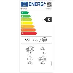 Gorenje GV583C10 beépíthető 10 terítékes mosogatógép Gorenje GV583C10 beépíthető 10 terítékes mosogatógép
