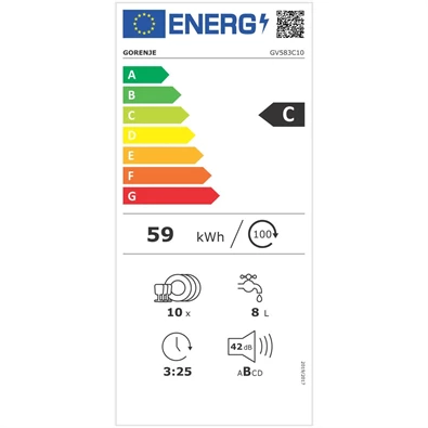 Gorenje GV583C10 beépíthető 10 terítékes mosogatógép Gorenje GV583C10 beépíthető 10 terítékes mosogatógép