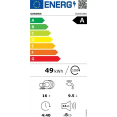Gorenje GV663A66 beépíthető 16 terítékes mosogatógép Gorenje GV663A66 beépíthető 16 terítékes mosogatógép