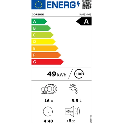 Gorenje GV663A66 beépíthető 16 terítékes mosogatógép Gorenje GV663A66 beépíthető 16 terítékes mosogatógép