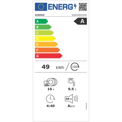 Gorenje GV693A65UVAD beépíthető mosogatógép Gorenje GV693A65UVAD beépíthető mosogatógép