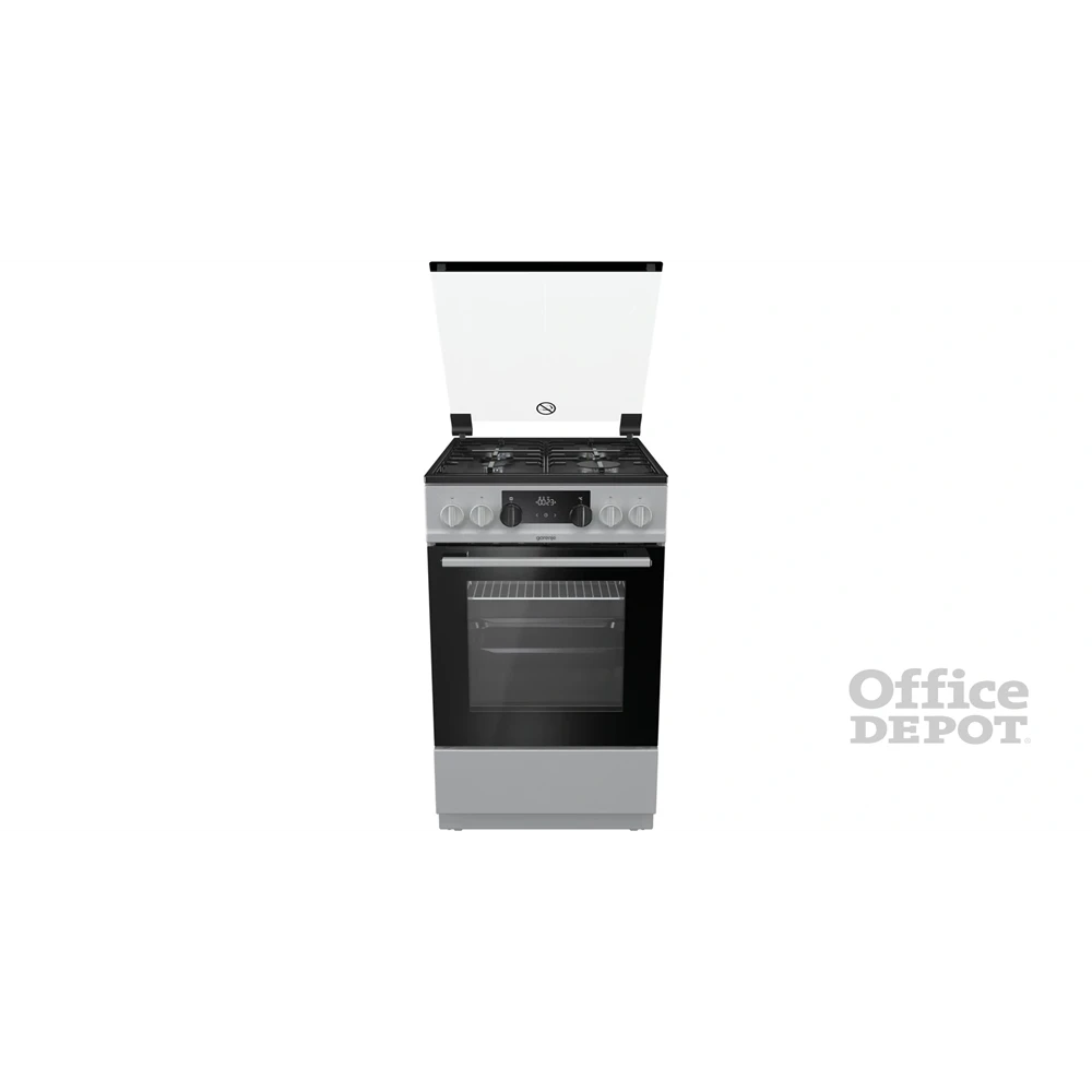 Gorenje K5341SH-B inox, szabadonálló, gáz, kombinált, főzőzóna: 4, sütő:70L, grill, tűzhely